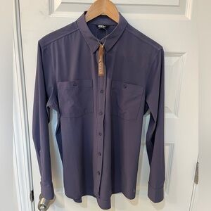 NWT!! Eddie Bauer Women’s Departure 3.0 LS Shirt DK Purple Lightweight Size M